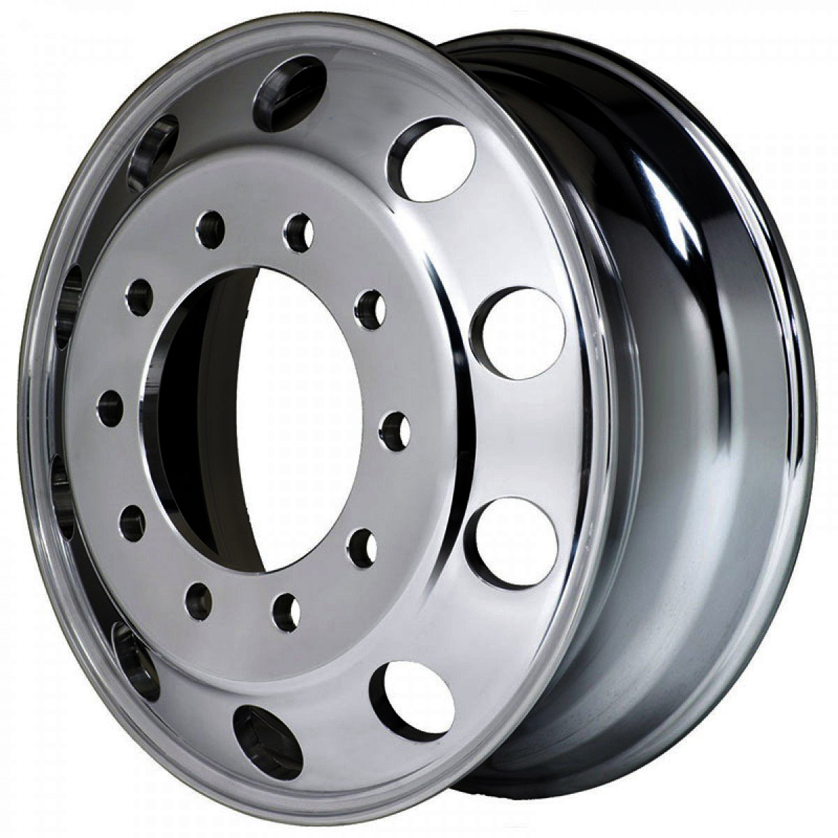 22 5 X 9 Rim 10 Lug On 335mm Semi Polished Aluminum Trailer Wheel 