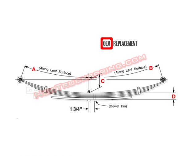 Replacement 2007-2011 Toyota Tundra Heavy Duty 2wd- Rear Leaf Spring 4/