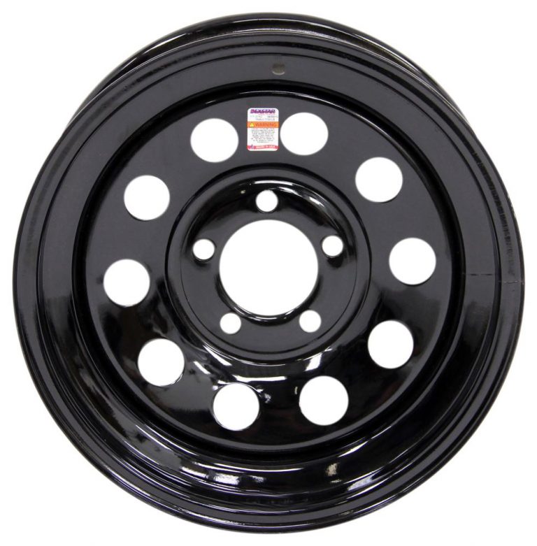 Dexstar 15 Inch Trailer Wheel Rim Black Steel Mini Mod 5 on 4.5